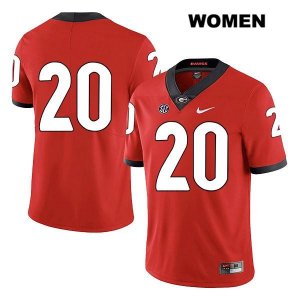 Women's Georgia Bulldogs NCAA #20 J.R. Reed Nike Stitched Red Legend Authentic No Name College Football Jersey JOO2454TI
